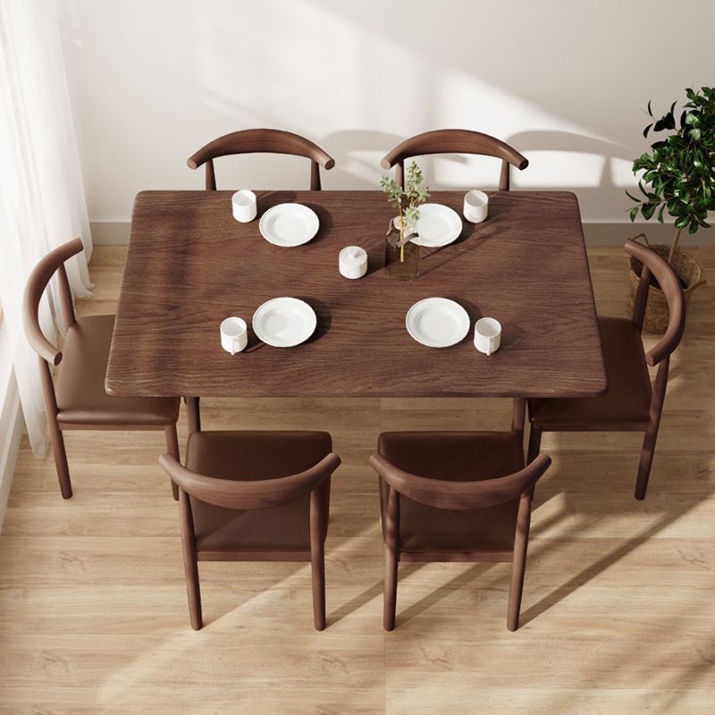 Nordic Wood Dining Table Dining Rectangle Table with Metal Legs Clearhalo 'Dining Tables & Seating' 'Dining Tables' 'dining_table' 'furn' 'furn_dining_table' 'Furniture' 'Kitchen & Dining Furniture' 1200x1200_267ec1a0-39e2-4d76-82fe-629b025eb38b