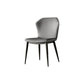 Industrial Wing Back Side Chair Leather Armless Dining Chair with Metal Base