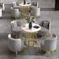 Glam 1/2/5 Pieces Metal Dining Set Dining Furniture Set /Separate Items Clearhalo 'Dining Room Sets' 'Dining Tables & Seating' 'dining_room_set' 'furn' 'furn_dining_room_set' 'Furniture' 'furniture_dining_room_set' 'Kitchen & Dining Furniture' 'kitchen&dining_furn' 'kitchen' 1200x1200_267f8a01-e5a1-42d8-b4ad-fc4018575e67