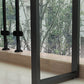 Mesa de comedor industrial con barra de pedestal doble, mesa de bar superior de madera maciza