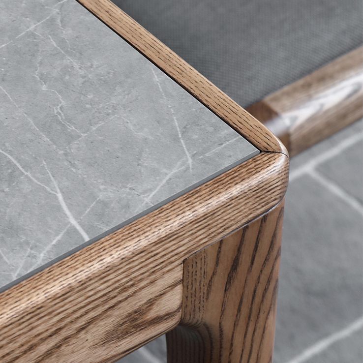 木製のベースと4本の脚を備えた中世のモダンな焼結さた石のテーブル長方形のテーブル