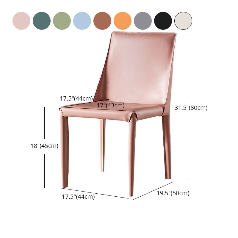 Modern Metal Dining Armless Chair Leather Dining Room Chair for Restaurant Use Clearhalo ' kitchen&dining_furn' 'Dining Chairs' 'Dining Tables & Seating' 'dining_chair' 'furn' 'furn_dining_chair' 'Furniture' 'furniture_dining_chair' 'Kitchen & Dining Furniture' 'kitchen' 1200x1200_26839300-010d-49f6-ac91-ad8d9fee0149