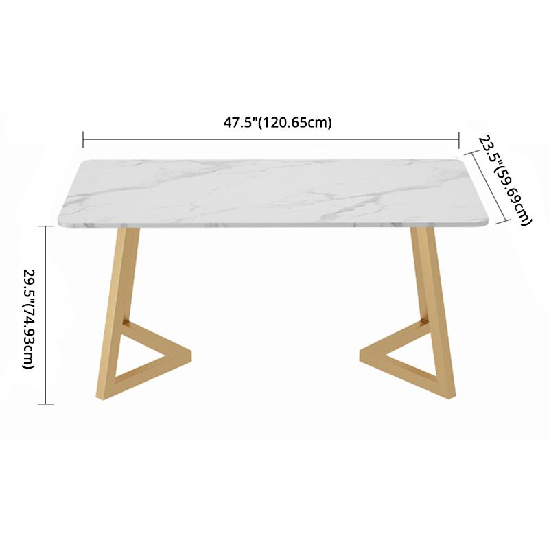 Scandinavian Sintered Stone Dining Table Set with Rectangle Table and Metal Base Home Dining Set Clearhalo 'Dining Room Sets' 'Dining Tables & Seating' 'dining_room_set' 'furn' 'furn_dining_room_set' 'Furniture' 'furniture_dining_room_set' 'Kitchen & Dining Furniture' 'kitchen&dining_furn' 'kitchen' 1200x1200_2685026c-de74-4671-9e5c-8754be2ca58e