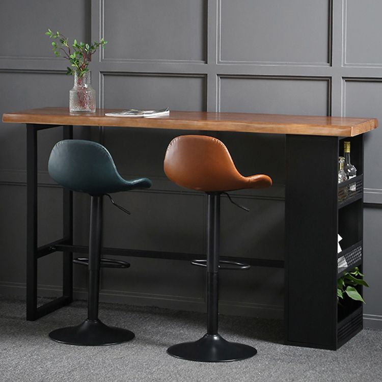 Taburete de contra-altura ajustable interior con taburete giratorio de cuero de cuero