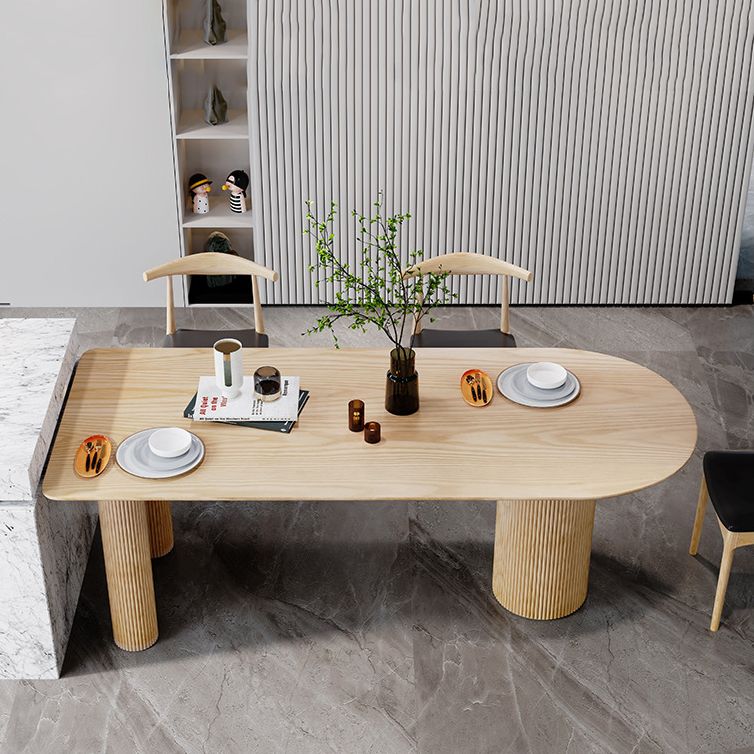 Mesa de comedor de madera sólida mesa de comedor de estilo contemporáneo para cocina casera