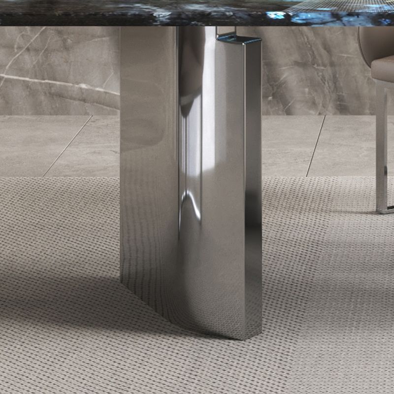 1/4/7 Pieces Stone Top Rectangle Metal Base Dining Set for Home