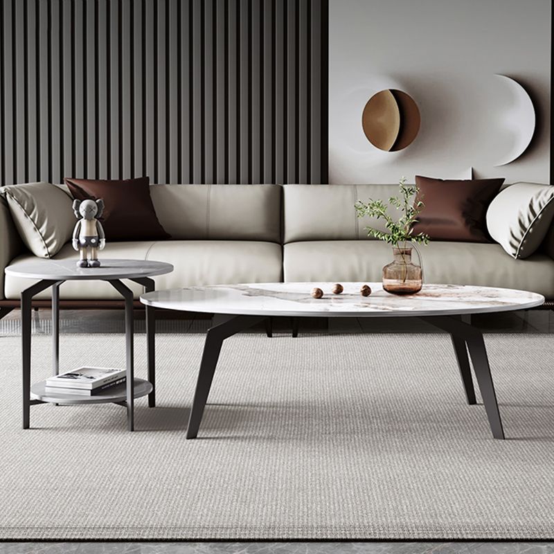 2 Nesting Slate Coffee Table Set Oval Coffee Table with Storage Clearhalo 'Coffee & Accent Tables' 'Coffee Tables' 'coffee_tables' 'furn' 'furn_coffee_tables' 'Furniture' 'Living Room Furniture' 1200x1200_268770dd-cf42-447e-be07-04808f92c22d