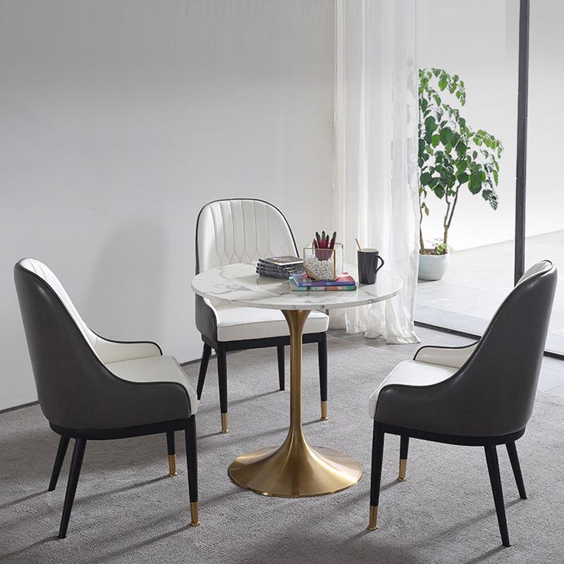 Pièces modernes 1/2/4/5 Pièces à manger Table à manger en pierre ronde pour balcon