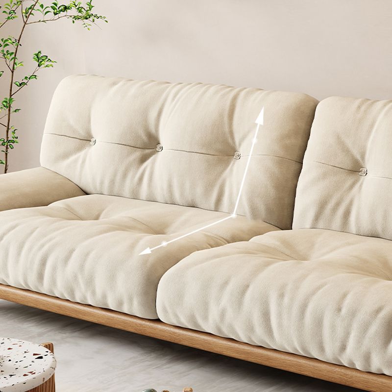 Cream Tufted Armless Sofa Wooden Frame Settee in Ash with Footrest Clearhalo 'furn' 'furn_sofas' 'Furniture' 'Living Room Furniture' 'Sofa' 'sofas' 1200x1200_2689dd3d-366e-4cfa-ba40-e37ea1741981