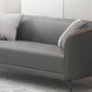 Industrial Living Room Sofa Leather Tuxedo Arm Black Seating