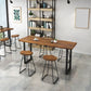 Coffee Shop Industrial Wood Barstool Iron Pedstal Bar Stool with Pedal Clearhalo 'Bar Furniture' 'Bar Stools' 'bar_stools' 'furn' 'furn_bar_stools' 'Furniture' 'Kitchen & Dining Furniture' 1200x1200_268a13b8-bcf7-48f0-9d60-55ad0bee02ee