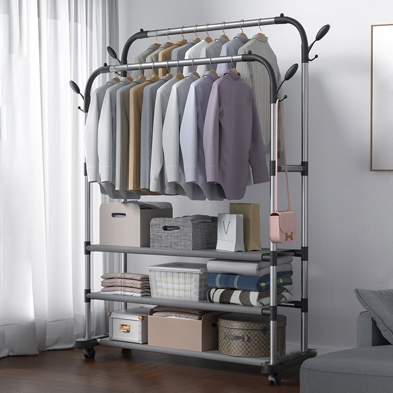 Métal de rack de manteau contemporain Aucun crochet pénible inclus