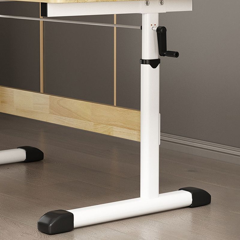 Adjustable Height Wood Office Desk Cable Management Rectangular Writing Desk