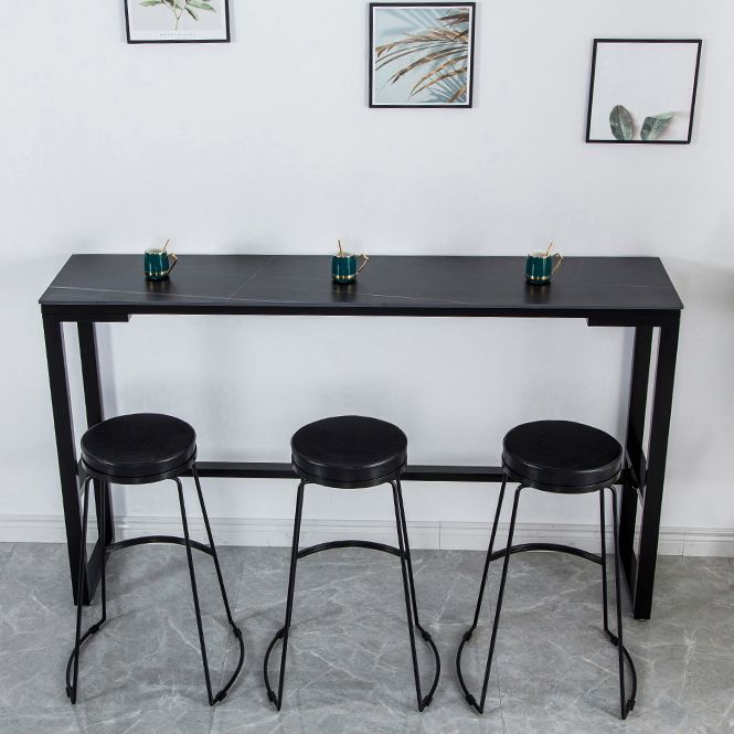 Sintered Stone Bistro Bar Desk Rectangle Bar Height Table with Trestle Base Clearhalo 'Bar Furniture' 'Bar Tables' 'bar_tables' 'furn' 'furn_bar_tables' 'Furniture' 'Kitchen & Dining Furniture' 1200x1200_268ca227-746b-40af-829a-e548b8170f7b