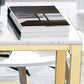 Glam Bar-height Table Faux Marble and White Bar Table for Patio Use Clearhalo 'Bar Furniture' 'Bar Tables' 'bar_tables' 'furn' 'furn_bar_tables' 'Furniture' 'Kitchen & Dining Furniture' 1200x1200_268e34e1-7e2a-46bb-892a-c7a87fa5ba8b