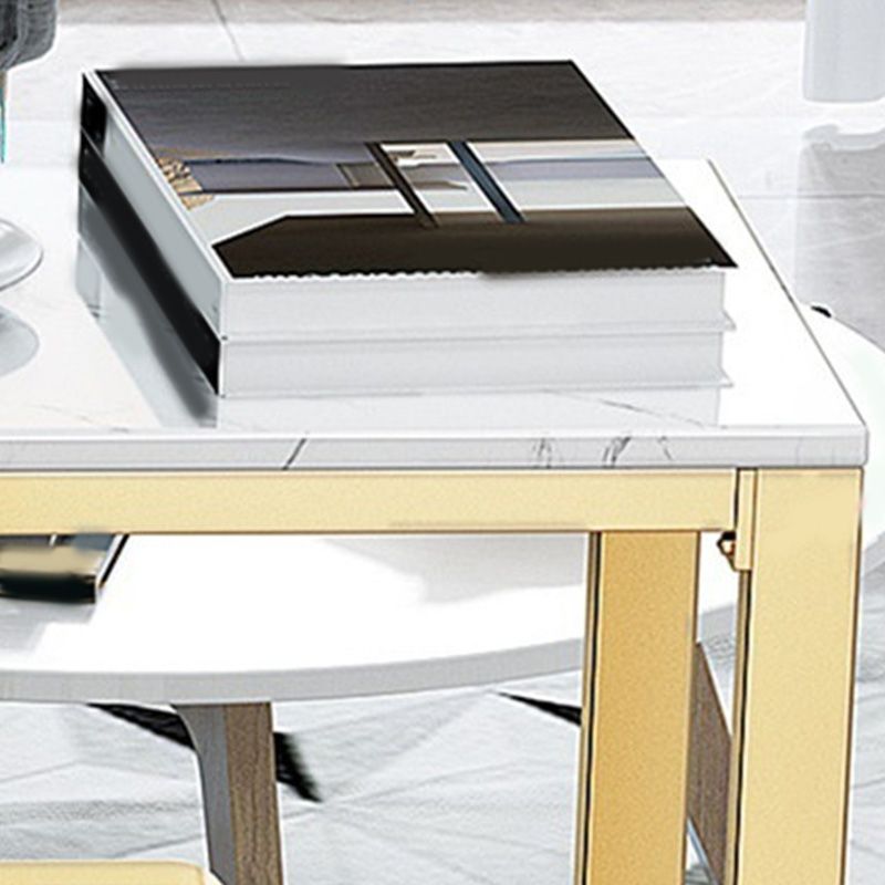 Glam Bar-height Table Faux Marble and White Bar Table for Patio Use Clearhalo 'Bar Furniture' 'Bar Tables' 'bar_tables' 'furn' 'furn_bar_tables' 'Furniture' 'Kitchen & Dining Furniture' 1200x1200_268e34e1-7e2a-46bb-892a-c7a87fa5ba8b