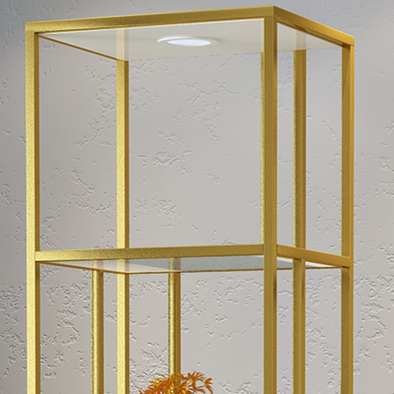 Industrial Vertical Open Etagere Bookshelf Iron Frame Glass Shelf Bookshelf Clearhalo 'Bookcases' 'furn' 'furn_bookcases' 'Furniture' 'furniture_bookcases' 'kitchen' 'kitchen_bookcases' 'Living Room Furniture' 'Office Furniture' 1200x1200_268ee5c1-e0fc-4b74-b325-194cc72bcb3d