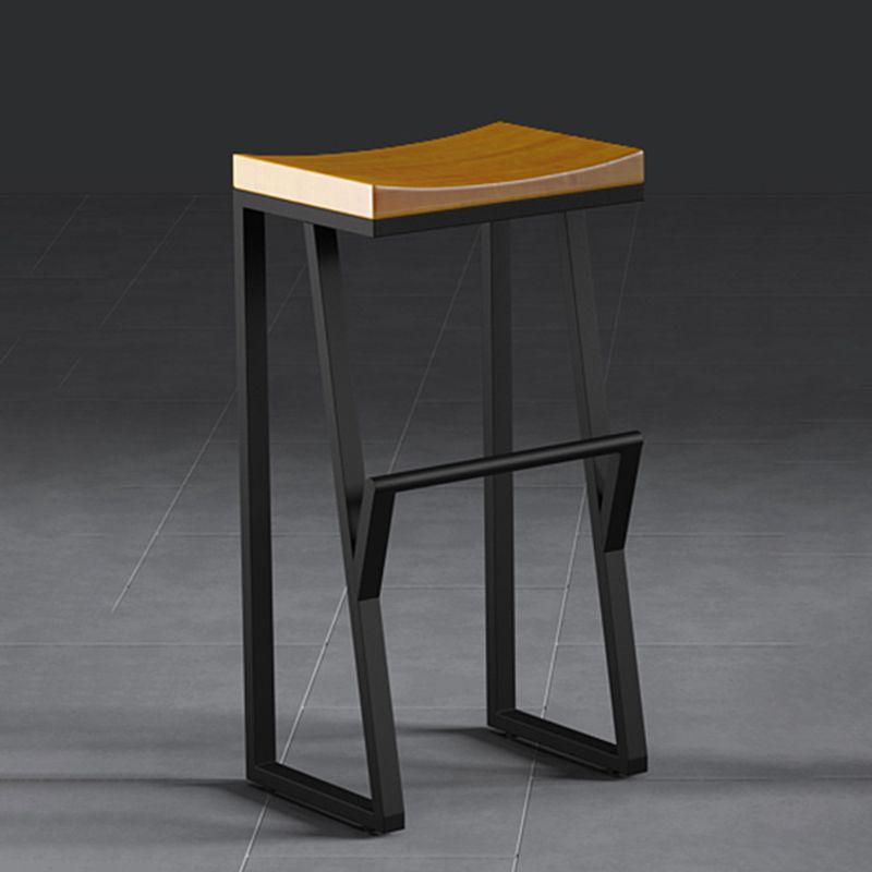 Industrial Backless Footrest Bar Stool Medium Wood Bristol Iron Stool Clearhalo 'Bar Furniture' 'Bar Stools' 'bar_stools' 'furn' 'furn_bar_stools' 'Furniture' 'Kitchen & Dining Furniture' 1200x1200_268ef868-4de9-4115-aa79-0d1366d465ff