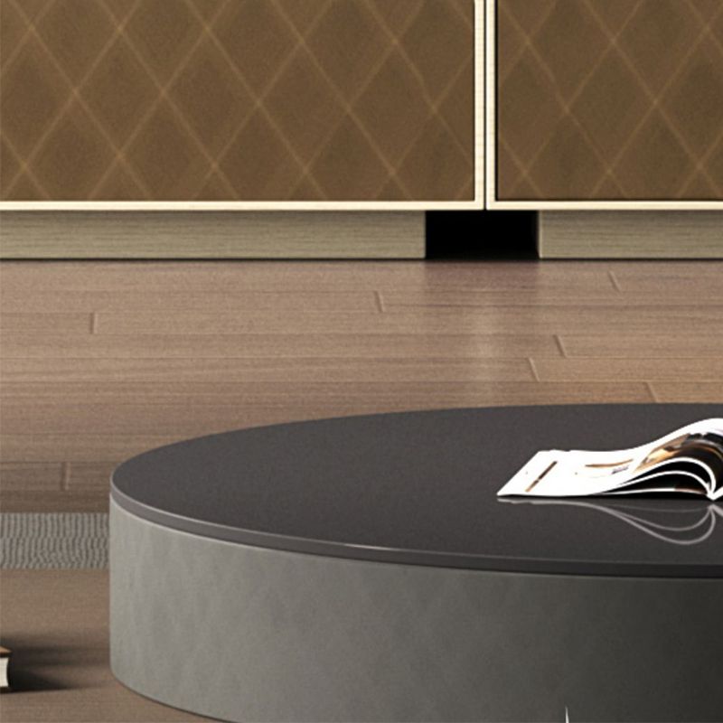 Nesting Coffee Table Set Oval Pedestal Wood Coffee Table with Drawer