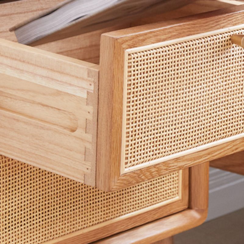 Mesa de noche de acento contemporáneo 21.26 "Alto 2 cajones de cama Nightsand