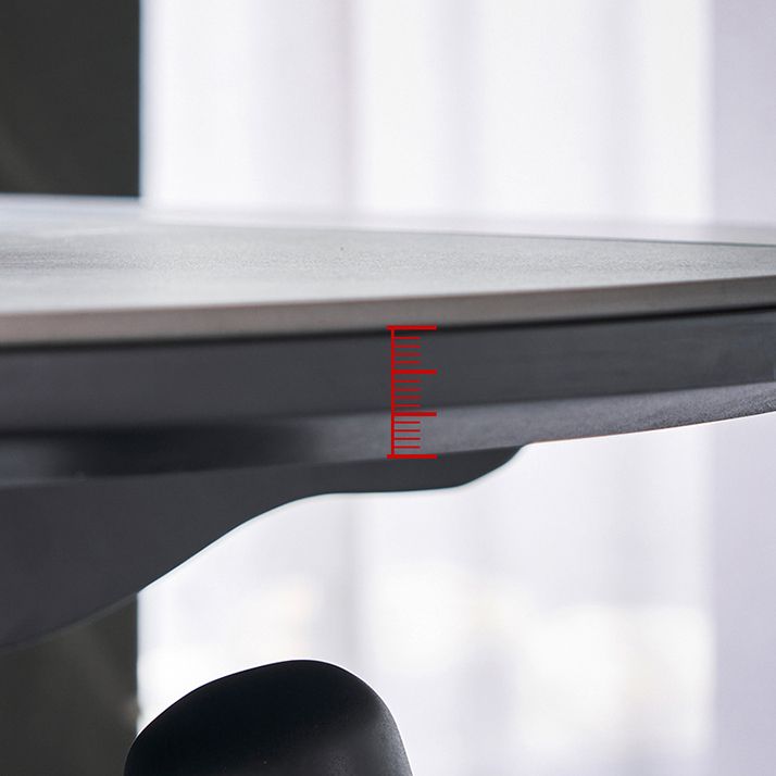 Sintered Stone Extendable Round Dining Table Modern Adjustable Table with Metal 4 Legs Clearhalo ' dining_table' 'Dining Tables & Seating' 'Dining Tables' 'furn' 'furn_dining_table' 'Furniture' 'furniture_dining_table' 'Kitchen & Dining Furniture' 'kitchen&dining_furn' 'kitchen' 'kitchen_dining_table' 1200x1200_268f2aa2-de8f-4d0c-b200-38c588ebb0c4