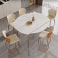 Metal and Slate Table Contemporary Style Home Retractable Round Dining Table Clearhalo 'Dining Tables & Seating' 'Dining Tables' 'dining_table' 'furn' 'furn_dining_table' 'Furniture' 'Kitchen & Dining Furniture' 1200x1200_2690247e-a8de-4611-96ba-7d613df8b6f8