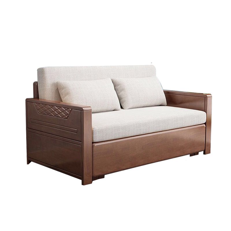 Contemporary 27.55"H Cotton Blend Wood Frame Square Arm Sofa Bed Clearhalo 'furn' 'furn_sofas' 'Furniture' 'Living Room Furniture' 'Sofa' 'sofas' 1200x1200_26915823-c7c1-44c6-a4e0-dc9043650689