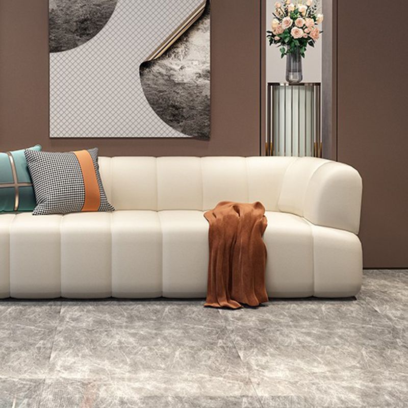 Sofá estándar contemporáneo de brazo de cuero de cuero sintético para sala de estar para sala de estar