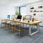 Metal Industrial Rectangle Dining Table Pine Solid Wood Top Table with Sled Base Clearhalo ' dining_table' 'Dining Tables & Seating' 'Dining Tables' 'furn' 'furn_dining_table' 'Furniture' 'furniture_dining_table' 'Kitchen & Dining Furniture' 'kitchen&dining_furn' 'kitchen' 'kitchen_dining_table' 1200x1200_2692edb9-3a5c-4b7e-a98b-80dcf442859e