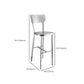 Industrial Armless Bar Stools Metal Low Back Dining Stool with Footrest