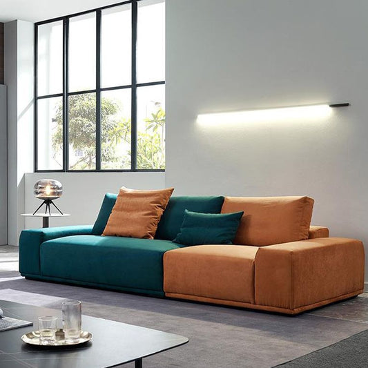 Moderne Stilede -Sofa Standard -Quadratarmsofa mit Kissen