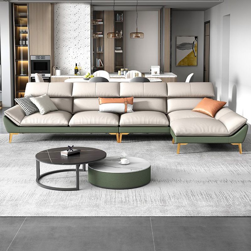 38.18" Tall Faux leather Contemporary Sectional Stain-Resistant Sectional Clearhalo 'furn' 'furn_sectionals' 'Furniture' 'Living Room Furniture' 'Sectionals' 1200x1200_2694b14c-e4b8-4094-9bb3-ba6ac2367334