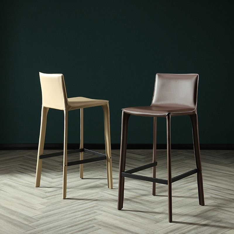 Coffee Shop Leather Bar Stool Rectangular Footrest Low Back Counter Height Stool, 1 Piece Clearhalo 'Bar Furniture' 'Bar Stools' 'bar_stools' 'furn' 'furn_bar_stools' 'furniture_bar_stools' 'Kitchen & Dining Furniture' 'kitchen&dining_furn' 'kitchen' 'kitchen_furn' Furniture' 1200x1200_26976835-042b-44b3-8a38-cbbf6977e647