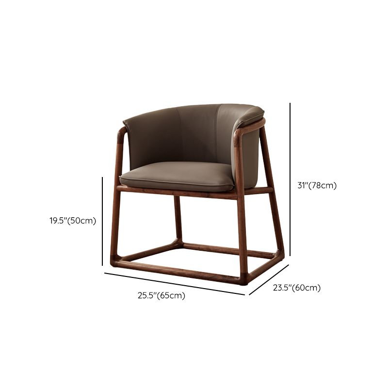 Modern Style Dining Chair Leather Wooden Base Arm Chair for Home Use Clearhalo 'Dining Chairs' 'Dining Tables & Seating' 'dining_chair' 'furn' 'furn_dining_chair' 'Furniture' 'Kitchen & Dining Furniture' 1200x1200_26986f06-e3a0-4bac-9b19-d6798b86f0ce