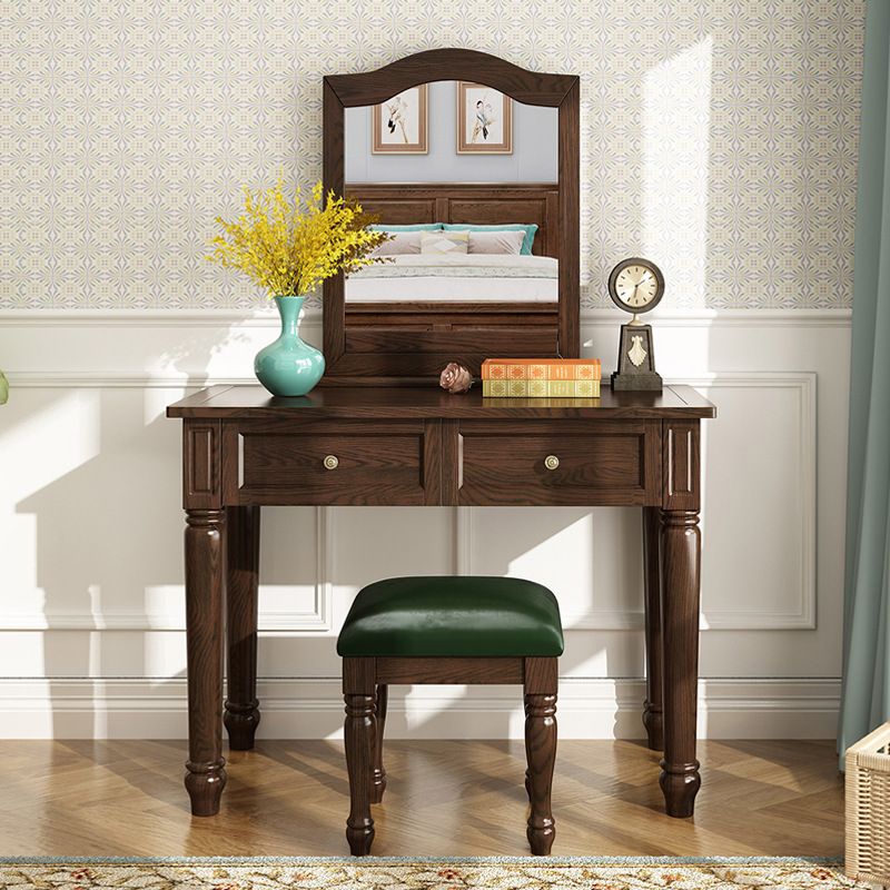 18.50" Wide Solid Wood Vanity Set with Mirror and Drawer Traditional Make-up Vanity