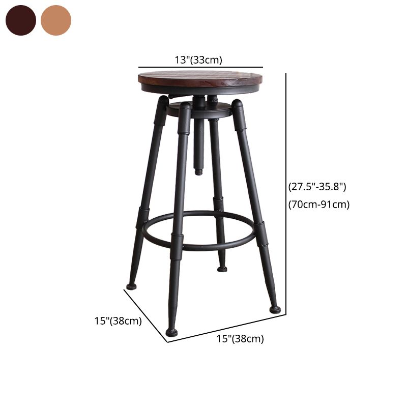 Adjustable Swivel Height Stool Industrial Round Seat Counter Bar Stool,1 Piece Clearhalo 'Bar Furniture' 'Bar Stools' 'bar_stools' 'furn' 'furn_bar_stools' 'furniture_bar_stools' 'Kitchen & Dining Furniture' 'kitchen&dining_furn' 'kitchen' 'kitchen_furn' Furniture' 1200x1200_269a1b28-df3c-4210-9647-550a0368a1ba