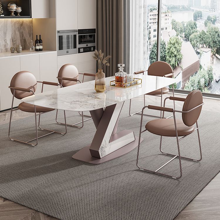 Nordic 1/4/5/7 Pieces Rectangle Dining Set Sintered Stone Top Dinette Table Set Clearhalo 'Dining Room Sets' 'Dining Tables & Seating' 'dining_room_set' 'furn' 'furn_dining_room_set' 'Furniture' 'Kitchen & Dining Furniture' 1200x1200_269d83d8-3db4-44af-8235-26cde0fd606a