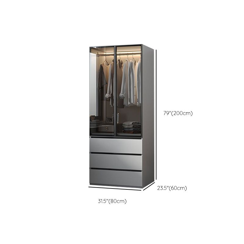 Guardaroba a cornice in legno moderno armadio armadio armadio con 3 cassetti