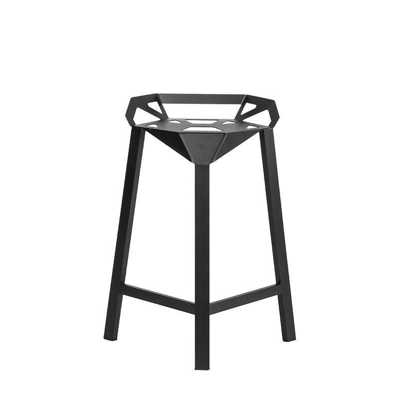 Industrial Low Back Counter Stool Metal Counter Height Stools for Home Use