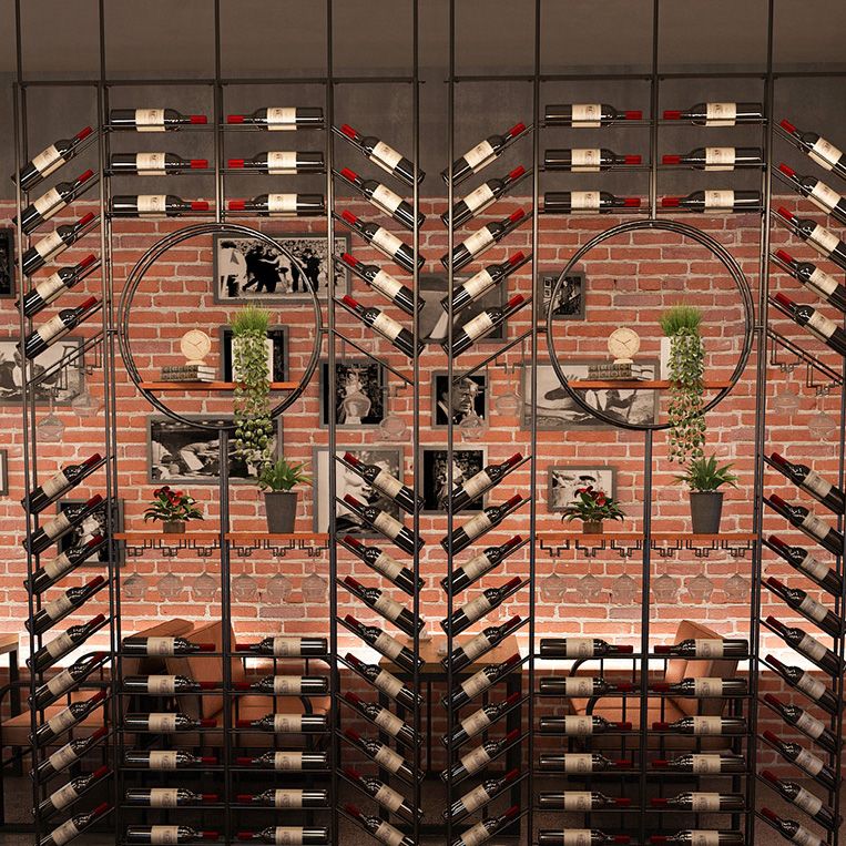 Iron Floor Wine Bottle & Glass Rack Black Industrial Wine Rack with Stemware Holder Clearhalo 'furn' 'furn_wine_racks' 'Furniture' 'Kitchen & Dining Furniture' 'Wine Racks' 'wine_racks' 1200x1200_269fb955-8388-4eb3-a643-328a868b239d