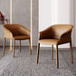 Contemporary Arm Dining Chairs Faux Leather Low Back Dining Side Chair
