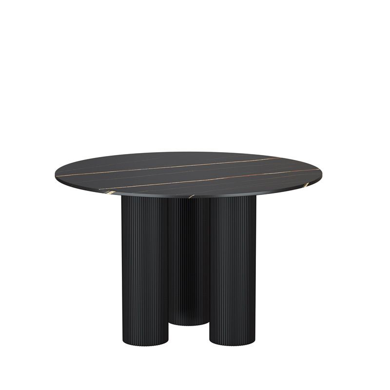 Stone Contemporary Round Dining Table Matte Finish 3 Legs Table for Kitchen Clearhalo 'Dining Tables & Seating' 'Dining Tables' 'dining_table' 'furn' 'furn_dining_table' 'Furniture' 'furniture_dining_table' 'Kitchen & Dining Furniture' 'kitchen' 'kitchen_dining_table' 1200x1200_26a165c7-7c01-428e-b171-0d157fb8804d