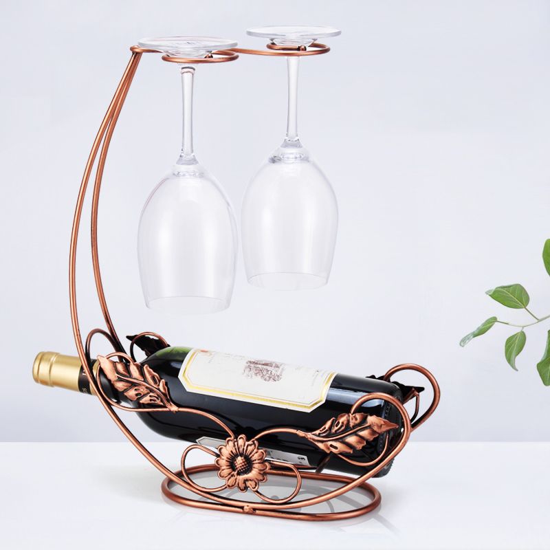 Metal Countertop Wine Glass Stemware Rack Holder Contemporary Bottle Rack Single Rail Clearhalo 'furn' 'furn_wine_racks' 'Furniture' 'Kitchen & Dining Furniture' 'Wine Racks' 'wine_racks' 1200x1200_26a3dca2-3677-485f-b3e6-4cde29f64f09