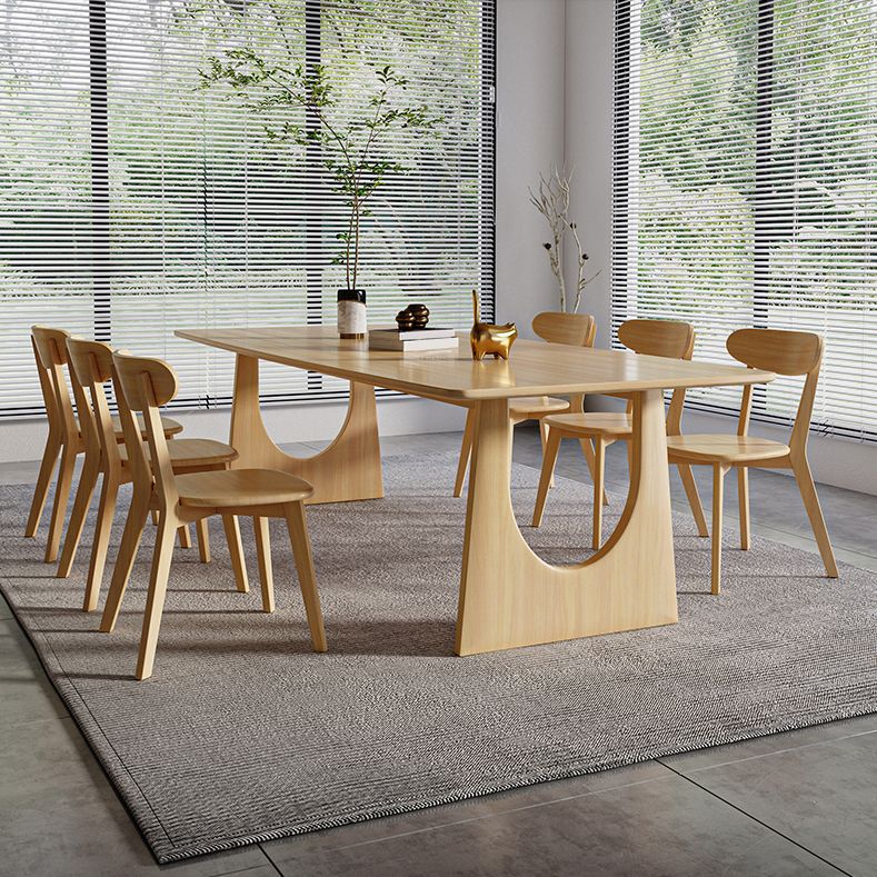 Modern 1/7 Pieces Dining Set Rectangle Pine Wood Dining Table for Dining Room Clearhalo 'Dining Room Sets' 'Dining Tables & Seating' 'dining_room_set' 'furn' 'furn_dining_room_set' 'Furniture' 'Kitchen & Dining Furniture' 1200x1200_26a3df8e-32f6-416f-900a-340b4590dc95