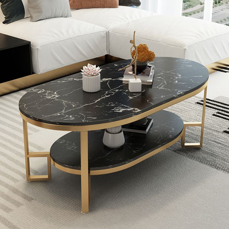 4 Beine Cocktailtischregal enthalten ovaler Stein Couchtisch