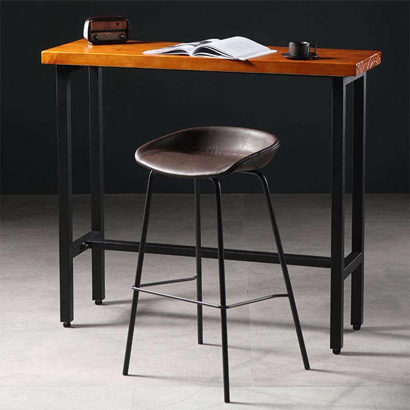 Contemporary Leather Counter Stools Metal Bar Stool for Living Room