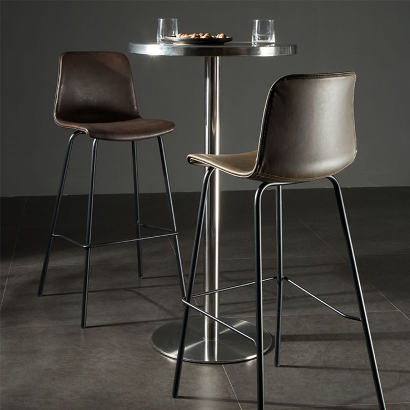 Modern Matte Finish PU Leather Barstool Low Back Restaurant Stool Clearhalo 'Bar Furniture' 'Bar Stools' 'bar_stools' 'furn' 'furn_bar_stools' 'Furniture' 'Kitchen & Dining Furniture' 1200x1200_26a4fc32-7331-41f9-b822-6c04ff6e6f9f