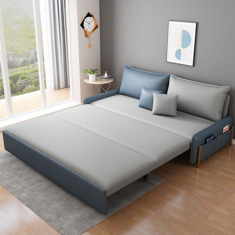 Eigentijdse stijl faux lederen armloos bankbed voor appartementgebruik