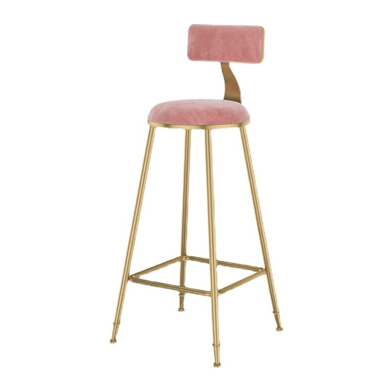 Nordic Style Bar-stool Round Counter Bar Stool with Metal Legs for Kitchen Clearhalo 'Bar Furniture' 'Bar Stools' 'bar_stools' 'furn' 'furn_bar_stools' 'Furniture' 'Kitchen & Dining Furniture' 1200x1200_26a57cf5-3c75-4347-aeaf-52e4e9711e4d