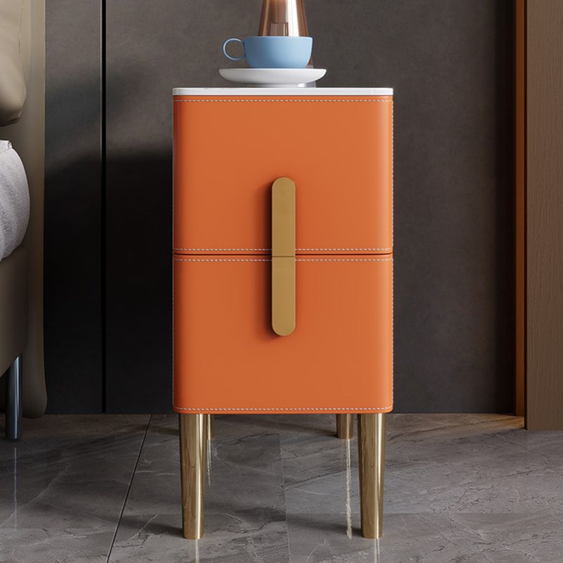 Mesa de piedra de mesa de acento de glamour clásico con 2 cajones